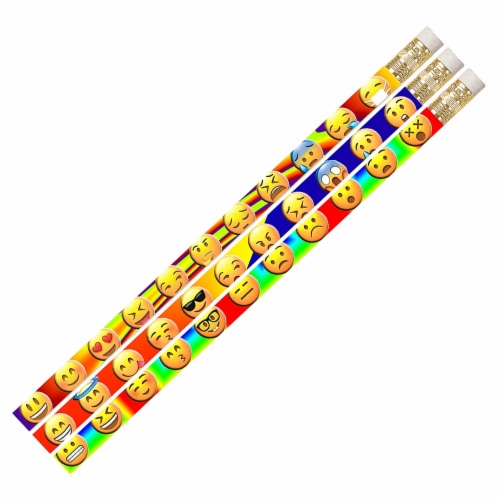 Musgrave Pencil Company Emojis Motivational Pencils #2 Lead 12 Per Pack 12 Packs (MUS2499D-12 Perspective: front