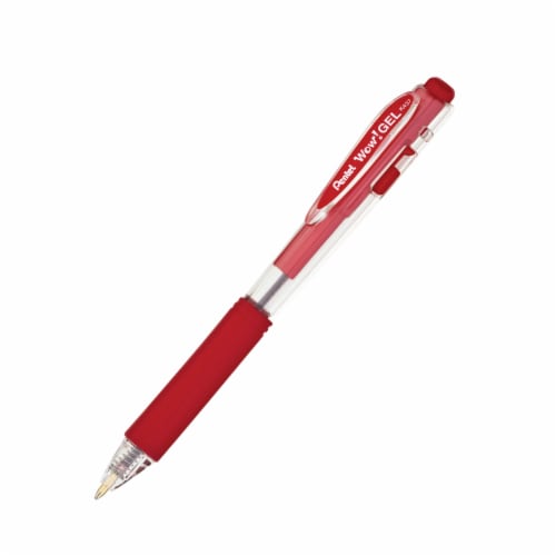 Pentel WOW! Retractable Gel Pen Medium Point Red Ink Pack of 24 (PENK437B-24) Perspective: front