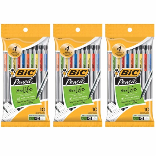 Mechanical Pencils, 0.7mm, 10 Per Pack, 3 Packs Perspective: front