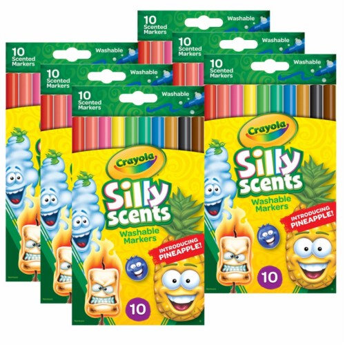 Silly Scents™ Washable Markers, Slim, 10 Colors/Scents Per Box, 6