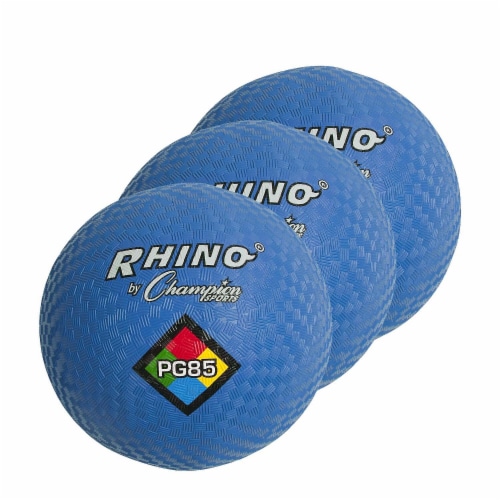 Champion Sports 8-1/2  Nylon/Rubber Playground Ball Royal Blue Pack of 3 (CHSPG85BL-3) Perspective: front