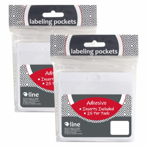CLine Self Adhesive Labeling Pockets with Inserts, 25 Per Pack, 2 Packs, 2 Packs Fred Meyer