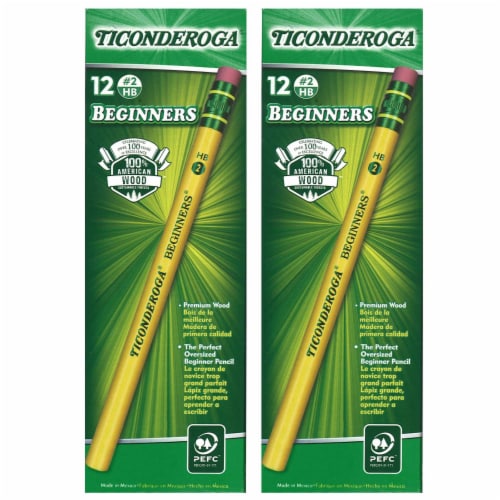 Ticonderoga Beginners Pencils with Eraser #2 Lead 12/Pack 2 Packs (DIX13308-2) Perspective: front