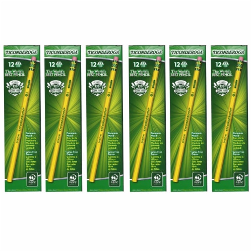 Ticonderoga Lead Pencils #2 Lead 12/Pack 6 Packs (DIX13882-6) Perspective: front