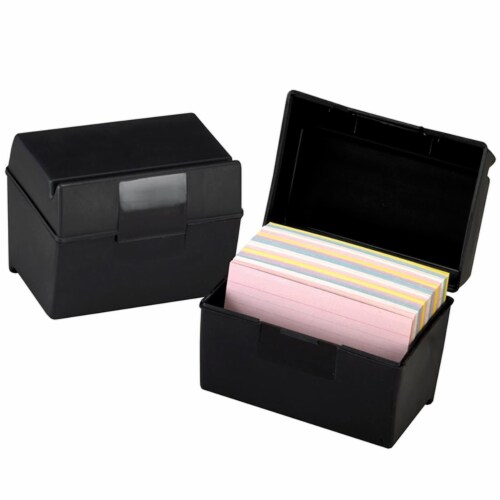 Tops Products ESS01461-3 Oxford Plastic Index Card Box, 4 x 6 in. - 3  Each, 1 - Kroger