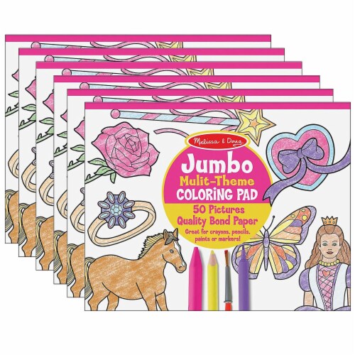 Melissa & Doug Jumbo Multi-Theme Coloring Pad 11 x 14 Pink LCI4225-6, 1 ...