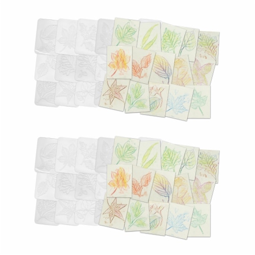 Roylco® Leaf Rubbing Plates, 16 Per Pack, 2 Packs Perspective: front