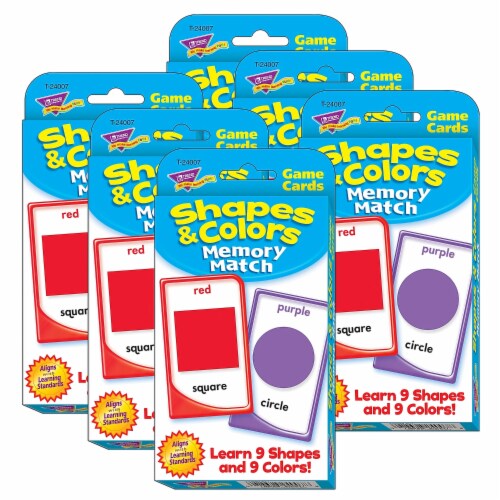 Trend Enterprises TREND Shapes and Colors Memory Match Challenge Cards 6 Packs (T-24007-6) Perspective: front