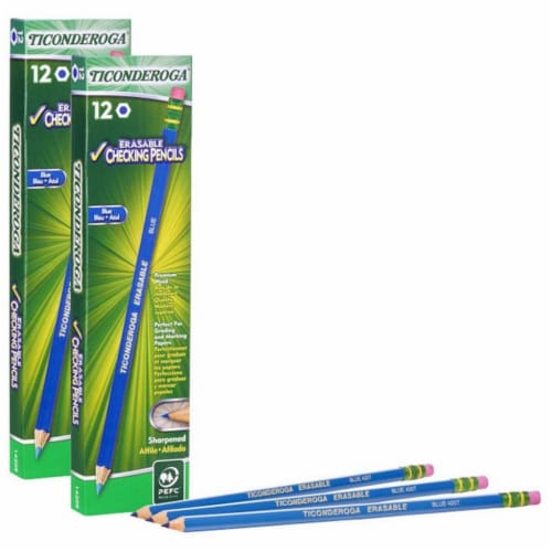 Erasable Colored Pencils™, Blue, 12 Per Pack, 2 Packs, 1 - Ralphs