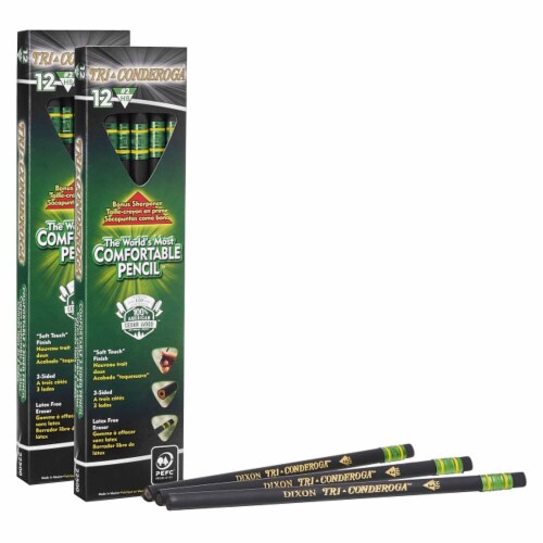 Ticonderoga Black Wood-Cased Pencils #2 HB Lead 12 Per Pack 3