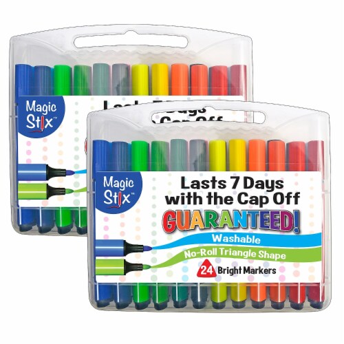 The Pencil Grip Magic Stix Triangular Markers Bullet Tip 24 Colors 