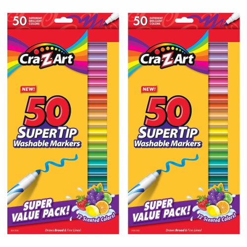 Cra-Z-Art Washable Super Tip Markers 50 Assorted Colors 12 Scented 2 Packs  (CZA01328WM14-2), 1 - Pay Less Super Markets