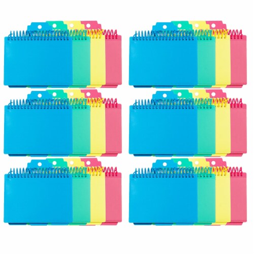C-Line 3  x 5  Spiral Bound Index Card Notebook with Index Tabs Ruled Assorted Colors Pack Perspective: front