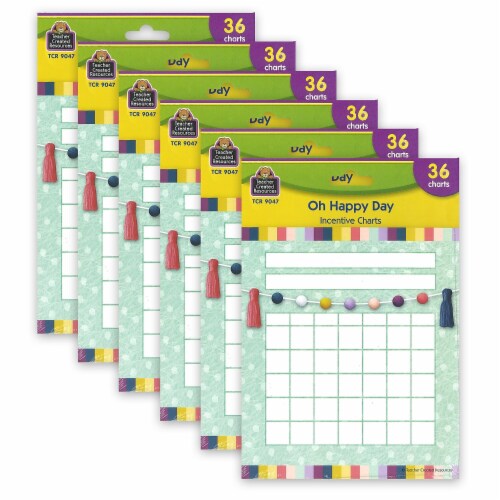 Teacher Created Resources Incentive Chart 17  x 22  Oh Happy Day Pack of 6 (TCR9047-6) Perspective: front