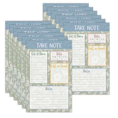 Teacher Created Resources Classroom Cottage Notepad, 50 Sheets, Pack of 12 Perspective: front