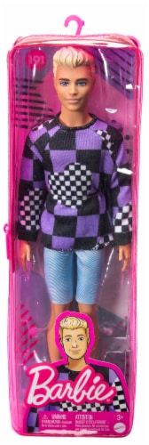 Ken Fashionistas Doll #191, Cropped Checkered Sweater & Denim Shorts, 1 - Pay Less Super Markets