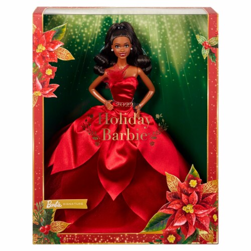 Mattel 2022 Holiday Barbie Doll Perspective: front