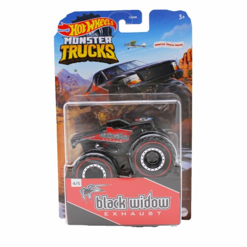 Hot Wheels Monster Trucks Racing 1 64 Scale black widow Exhaust 1