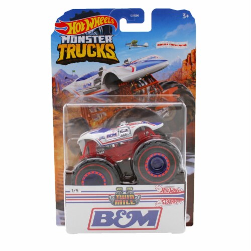 Hot Wheels Monster Trucks 1:64 Scale Mega Wrex Silver Includes Connect and  Crash Car, 1 - Fry's Food Stores