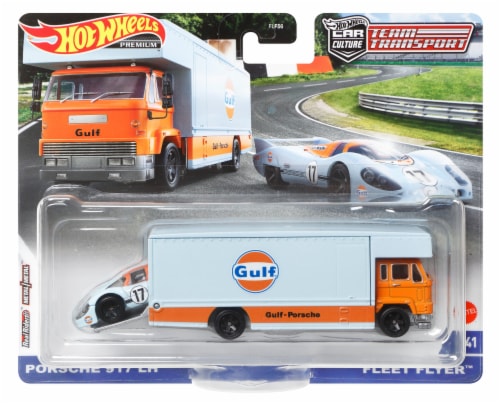 Hot Wheels Team Transport Fleet Flyer with 18 Porsche 917 LH 2 ct King Soopers