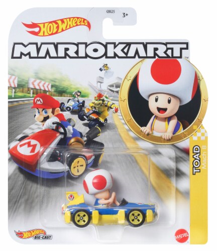 Mattel® Hot Wheels® Mario Kart™ Toad Mach 8 Toy Vehicle Perspective: front