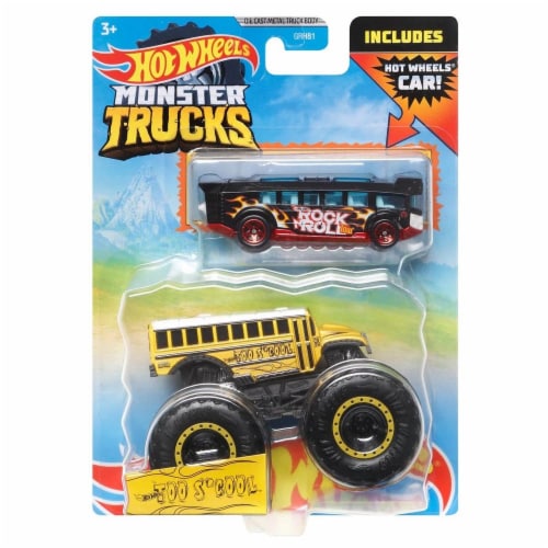 Hot Wheels Monster Trucks 1:64 Scale TOO S'COOL, Includes Hot