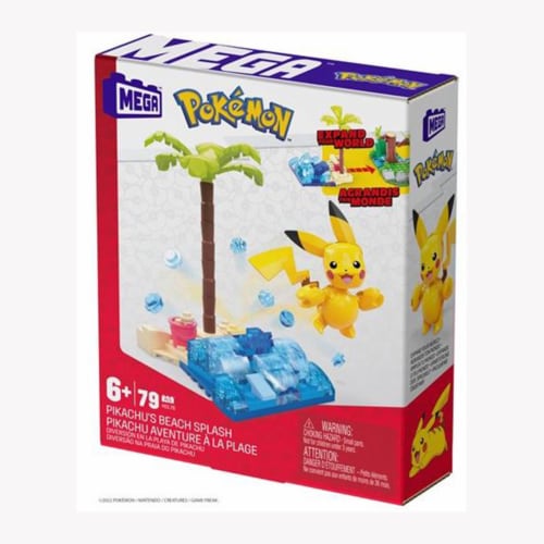 MEGA Pokémon Action Figure Building Toys Set, Pikachu'S Beach Splash With  79 Pieces, 1 Poseable Character, Gift Idea For Kids