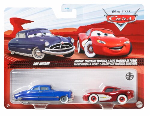 Disney Pixar Cars 3, Doc Hudson & Cruisin' Lightning McQueen 2-Pack, 1:55 Scale Die-Cast Perspective: front