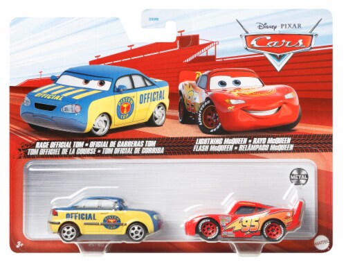 Disney Pixar Cars 3, Race Official Tom & Lightning McQueen 2-Pack, 1:55 Scale Die-Cast Perspective: front