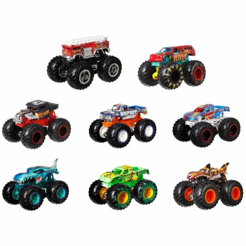 Hot Wheels Monster Trucks 1:64 4-Pack Assortment, Multipack of Toy