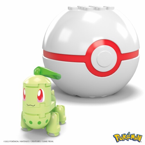 MegaConstrux™ Pokemon Chikorita Poke Ball Building Set Perspective: front