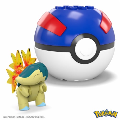 MegaConstrux™ Pokemon Cyndaquil Poke Ball Building Set Perspective: front