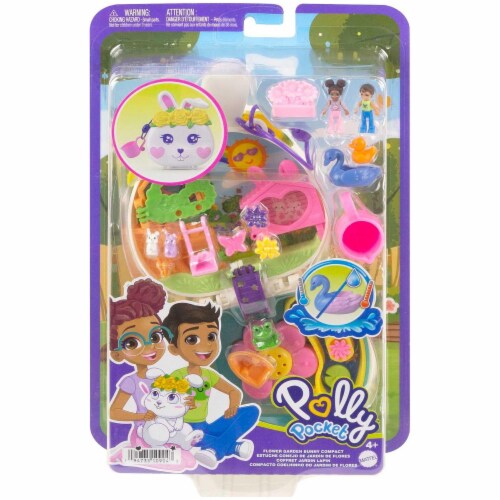 Mattel® Polly Pocket™ Flower Garden Bunny Compact Perspective: front
