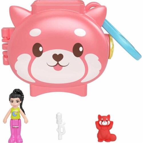 Polly Pocket Pet Connects Red Panda Compact Playset Perspective: front