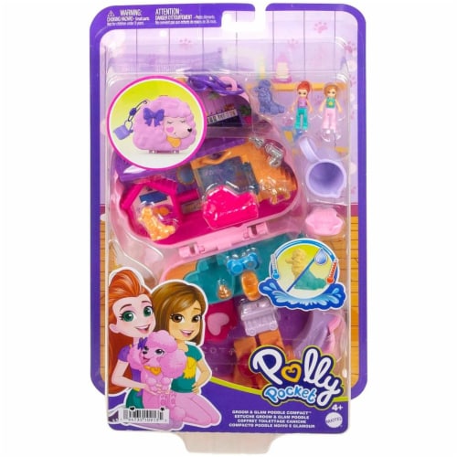 Mattel® Polly Pocket™ Groom And Glam Poodle Compact Perspective: front