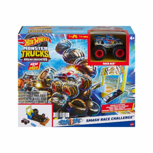 Hot Wheels Monster Trucks Arena Smashers Demo Derby Car Jump Challenge Set