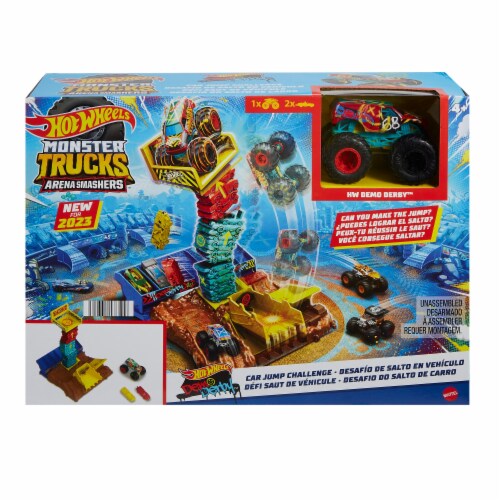 Hot Wheels Monster Trucks Arena Smashers & Truck Set w/2 Free Diecast Cars!