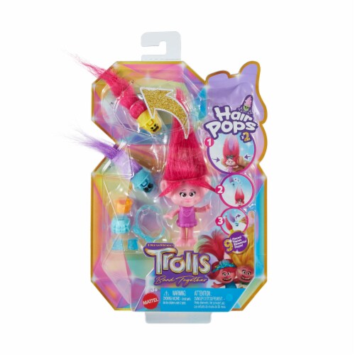 Mattel DreamWorks Trolls Queen Poppy Band Together Hair Pops Perspective: front