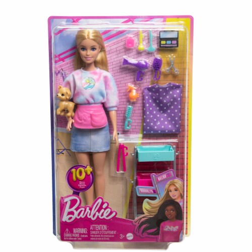 Mattel® Barbie® "Malibu" Stylist Doll & 14 Accessories Playset Perspective: front