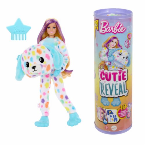 Mattel HRK41 Barbie Cutie Reveal Dalmatian Doll Perspective: front