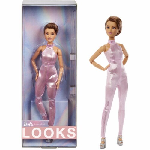 Mattel - Barbie Looks: Model 22 with Pixie Cut, Sequined Pink Halter Jumpsuit with Silver, 1 - Fry's Food Stores Mattel - Barbie Looks: Model 22 with Pixie Cut, Sequined Pink Halter Jumpsuit with Silver, 1 - Fry's Food Stores