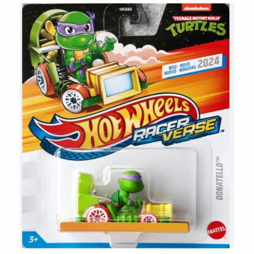 Mattel Hot Wheels Racer Verse Teenage Mutant Ninja Turtles Donatello Toy Vehicle Perspective: front