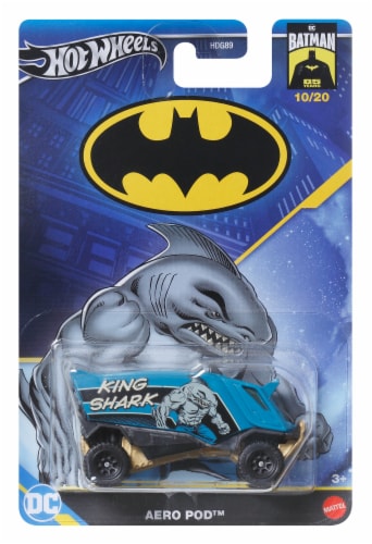 Mattel Hot Wheels Batman King Shark Aero Pod™ Diecast Vehicle Perspective: front