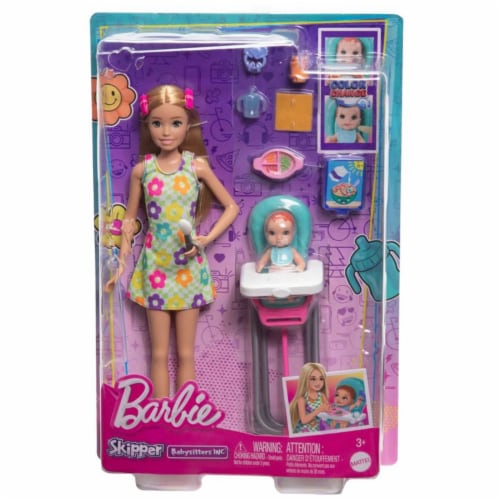 Barbie Skipper Babysitters Inc Blonde Skipper Doll With Baby Doll And Accessories Perspective: front