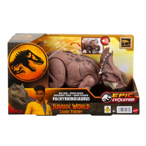 Mattel Jurassic World Wild Roar Pachyrhinosaurus Dinosaur Figure Perspective: front