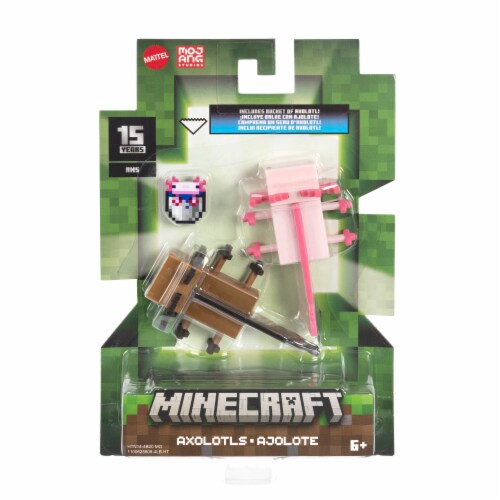 Mattel Minecraft Craft-A-Block Axolotls Figures Perspective: front