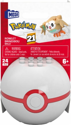 MEGA™ Pokemon™ Rowlet With Premier Ball Building Set Perspective: front