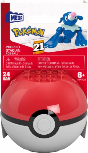 MEGA™ Pokemon™ Popplio With Poke Ball Building Set Perspective: front