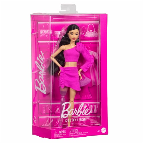Mattel® Barbie® Deluxe Style™ Doll #2 With Black Hair and Glittery Prosthetic Leg Perspective: front