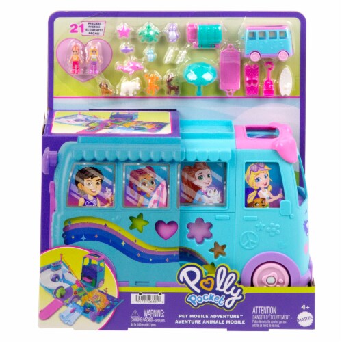 Mattel® Polly Pocket™ Pet Mobile Adventure Playset Perspective: front